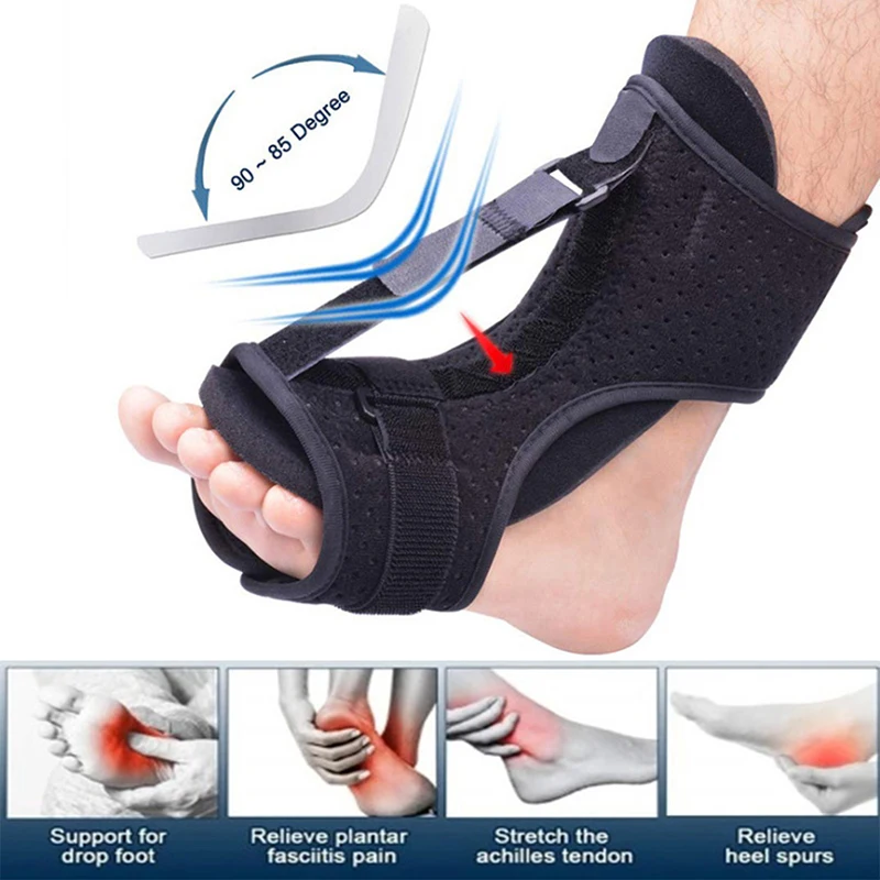

1Pc Adjustable Ankle Sprain Fixation Band Plantar Fasciitis Night Foot Splint Foot Care Tools