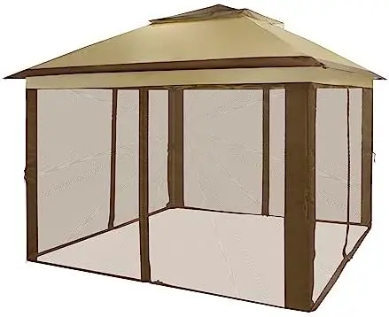 

Outdoor Pop Up Gazebo Base 10X10 Gazebos Patented Center Lock Quick Setup Newly Designed Storage Bag Tent with Mosquito Netti