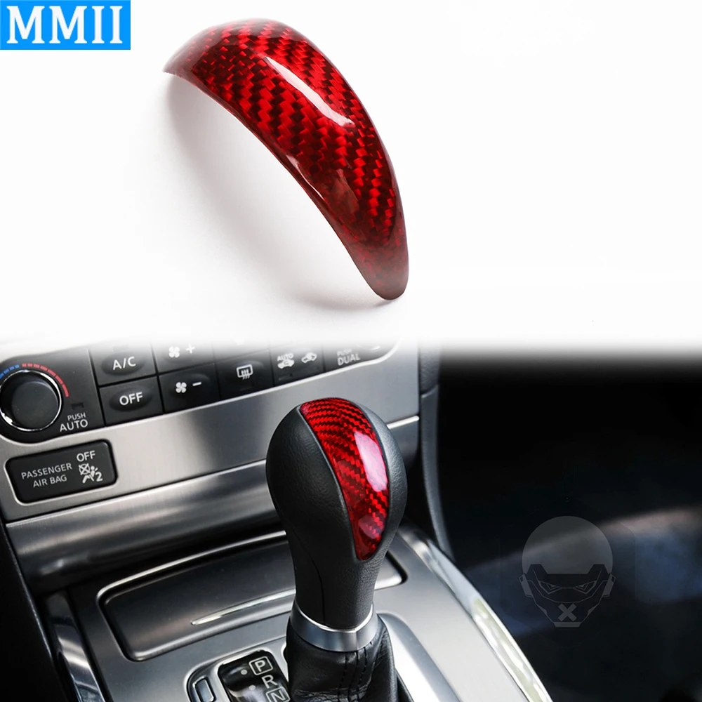 

For Infiniti G25 G35 G27 Q40 QX50 QX56 FX35 Red Carbon Fiber Gear Shift Knob Trim Cover Car Interior Retrofitting Accessories