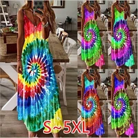 womens summer casual swirl sling loose print sling dress