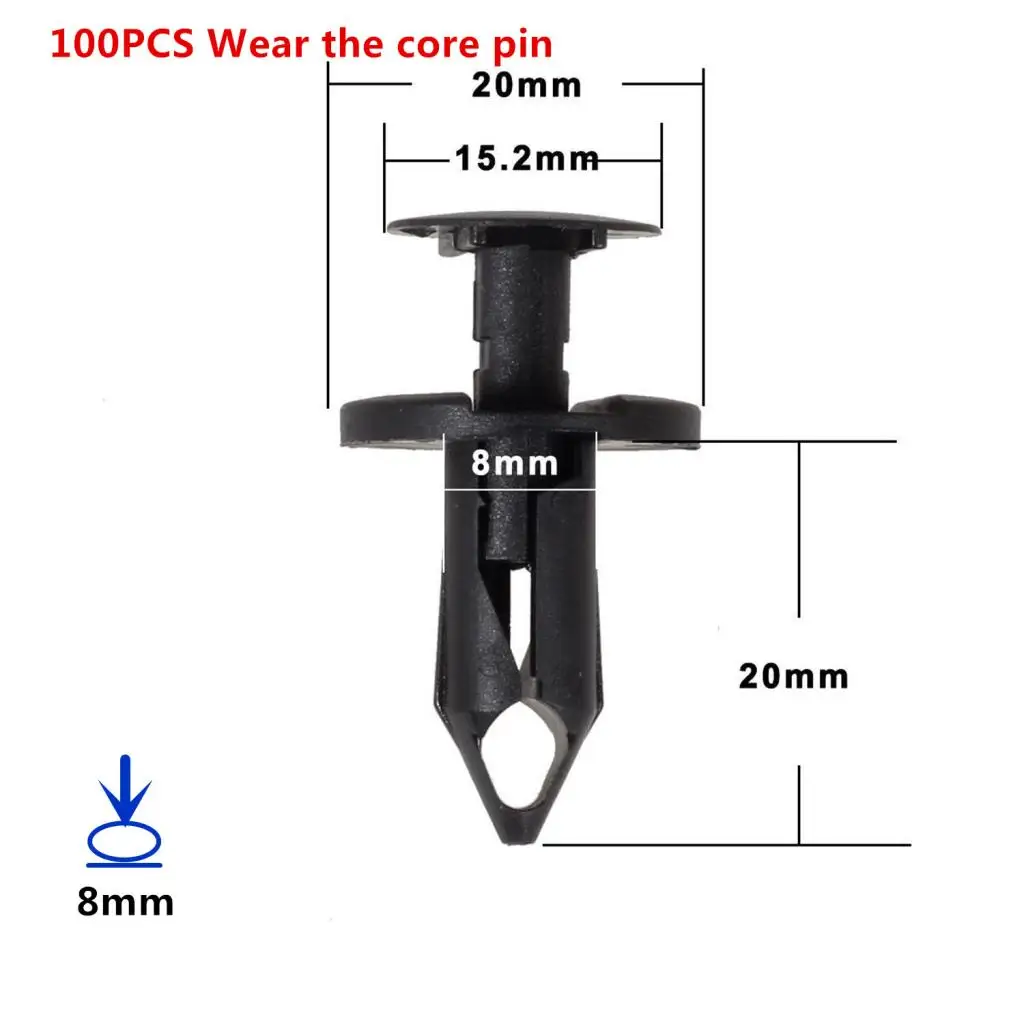 

Упаковка из 100 8 мм отверстия, нейлоновая фотобулавка для дверного бампера