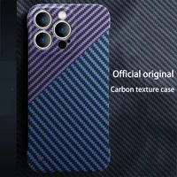 official carbon fiber pattern ultra slim pc case for iphone 13 12 pro max 13 pro max 11 pro max lens protection phone cover