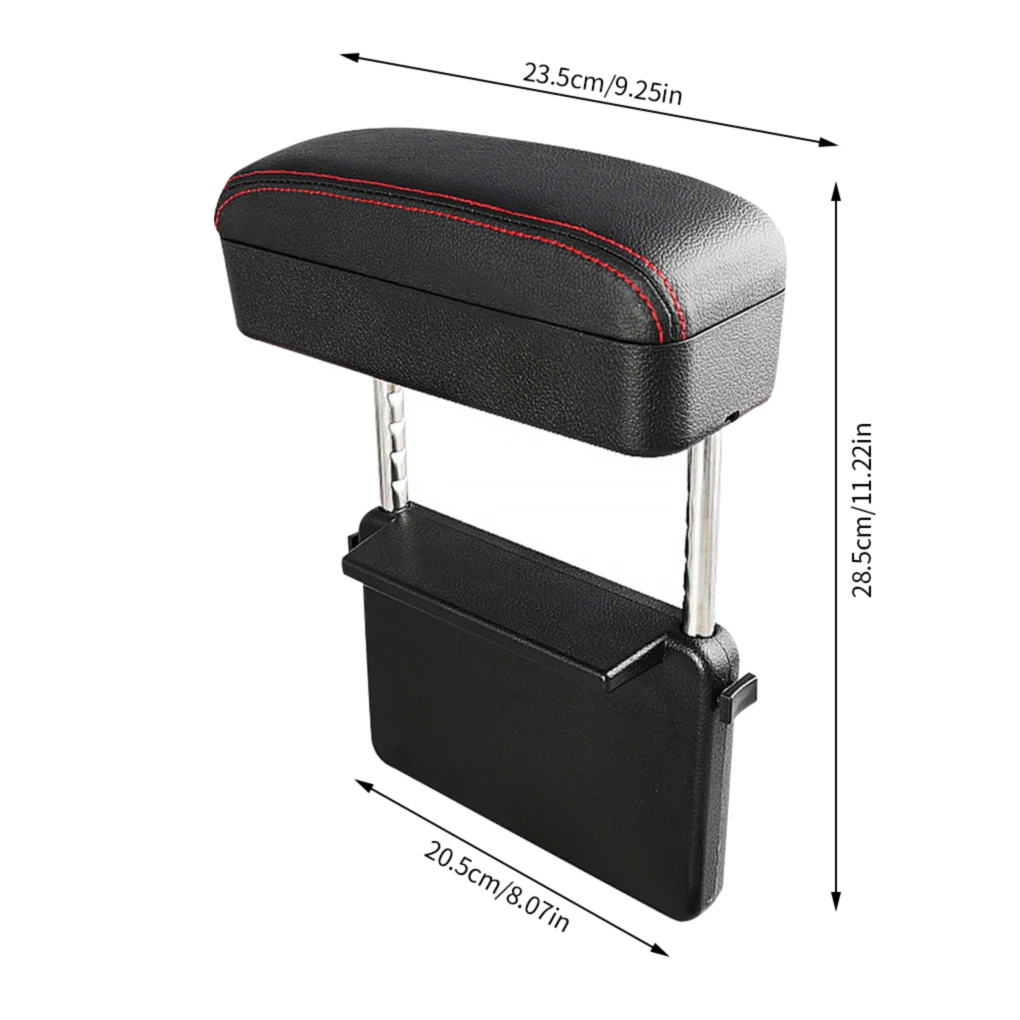 

Car Armrest Box Adjustable Rest Pad Auto Center Console Lift Sundries Storage Organizer Beige