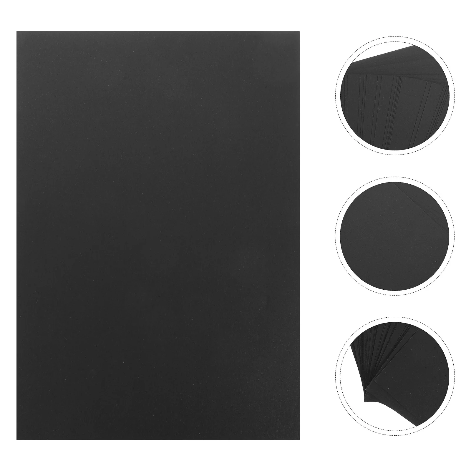 

50 Sheets Black Cardboard Decoupage Paper for Painting Cardstock A4 Large Drawing Artists