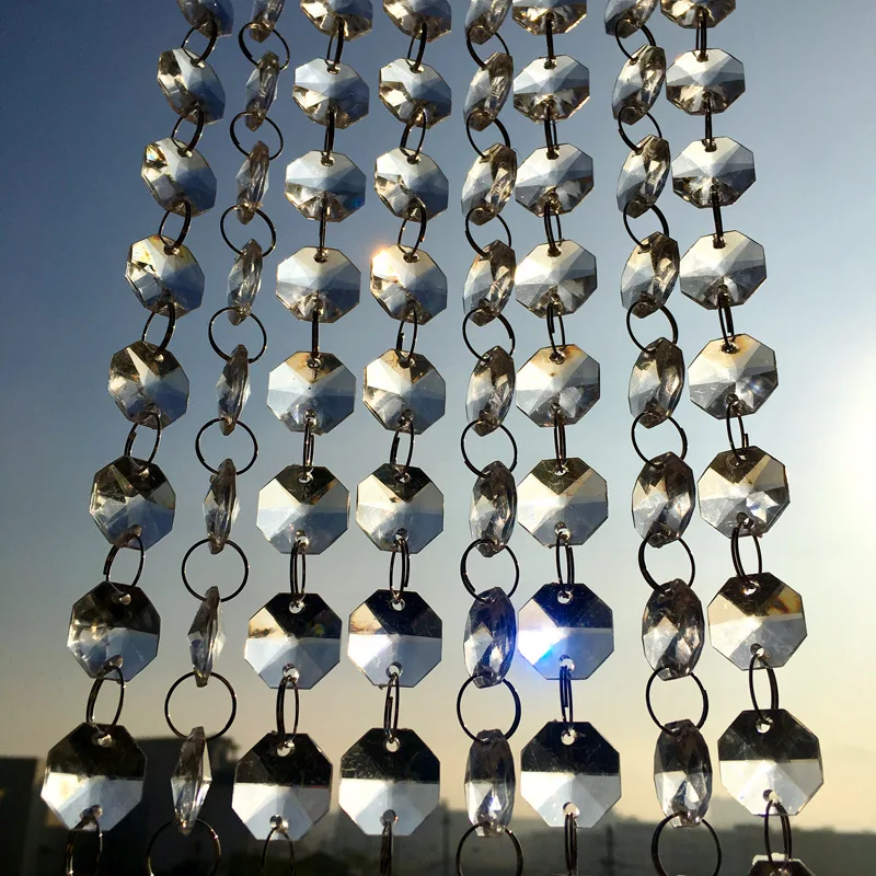 

1 м прозрачное акриловое Хрустальное окно, Рождественское украшение для вечеринки, гирлянда, занавеска, подвеска, романтическое свадебное украшение