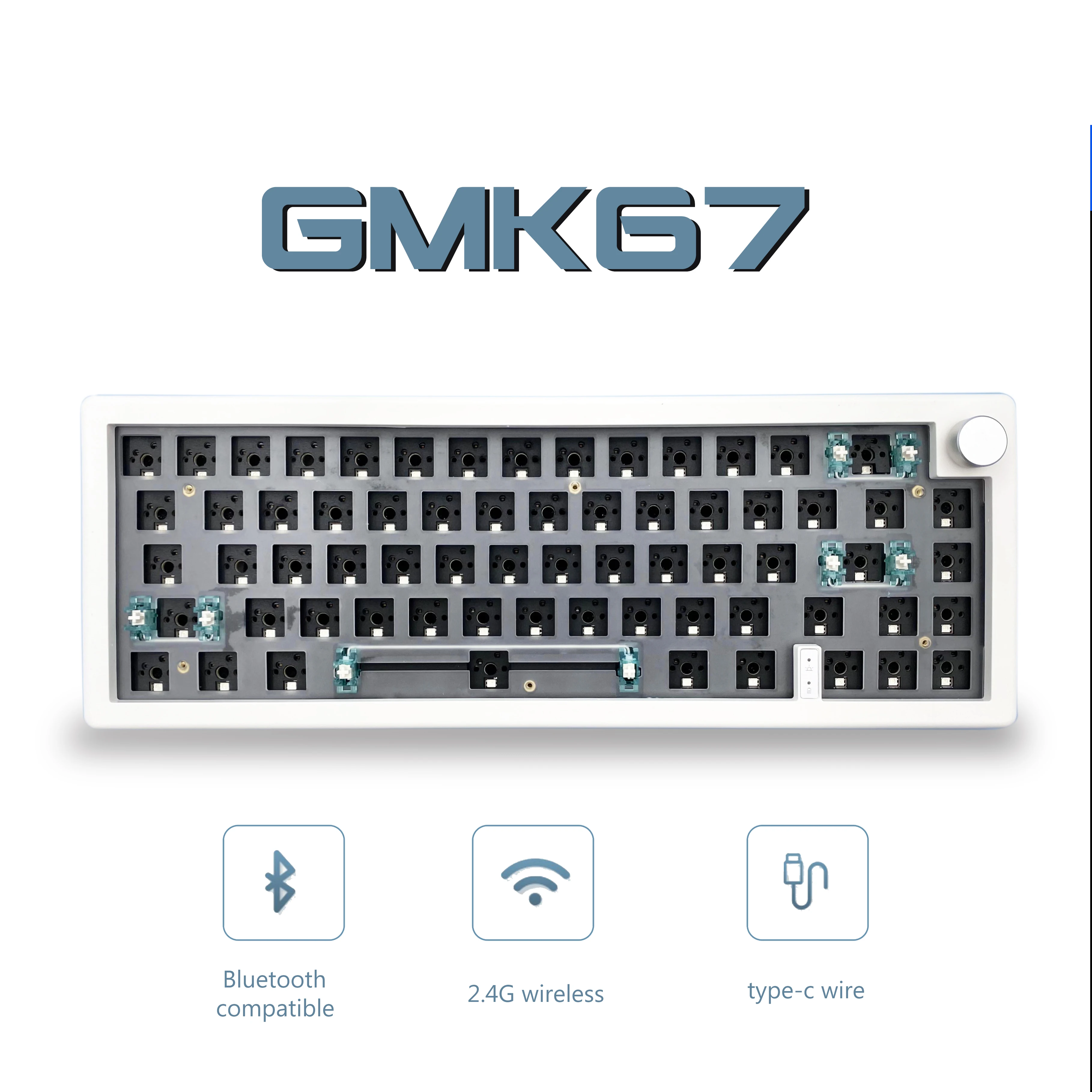 GMK67 3-mode Mechanical keyboard kit hot-swappable Bluetooth 2.4G Wireless RGB Backlit Gasket Structure keyboard