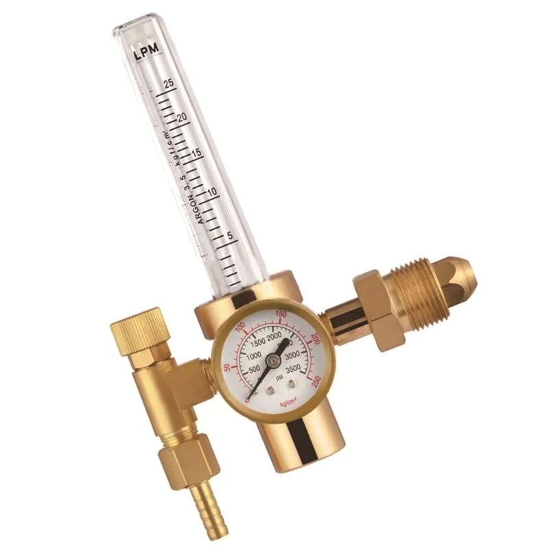 

0-3500PSI Argon CO2 Mig Tig Flow Meter Gas Regulator Flowmeter Welding Weld Gauge for Grow Tent House Aquarium R2LC