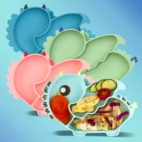 baby tableware divided dishes silicone suction plate new design for baby self feeding baby bowls non slip plate