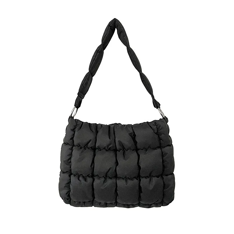 

Winter New Fashion Women Shoulder Bag Under Arm Cotton Padded Puffer Designer Handbag Ladies Casual Bag Diamond Lattice