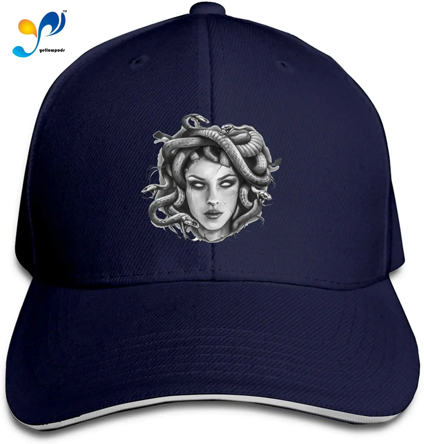 

Medusa Head Portrait Hip Hop Baseball Cap Golf Trucker Baseball Cap Adjustable Peak Sandwich Hat