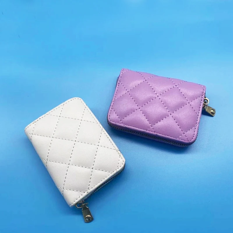 

Business Card Holder Wallet Women/men PU Leather ID Credit Card Holder Zipper Card Wallet Multifunction Card Case Coin Purse