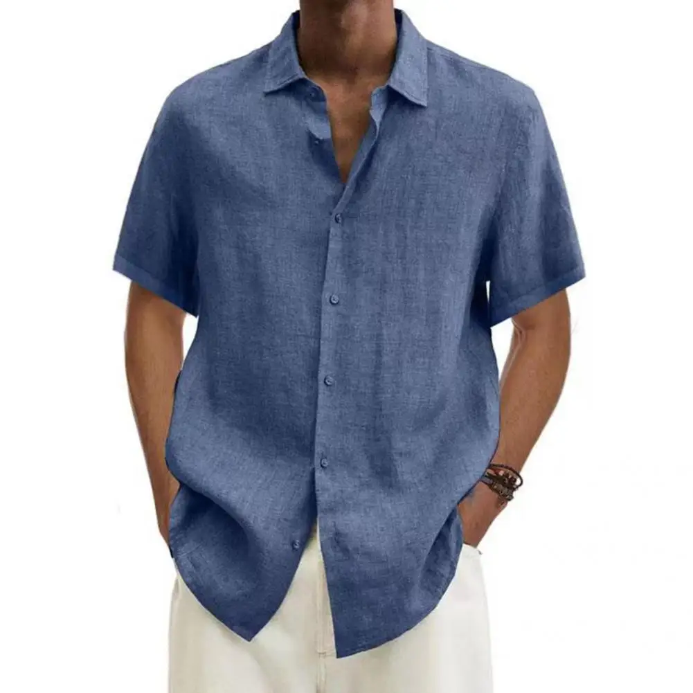 

Wear-resistant Soft Fabric Firm Stitching Turn-down Collar Men Shirt Clothing