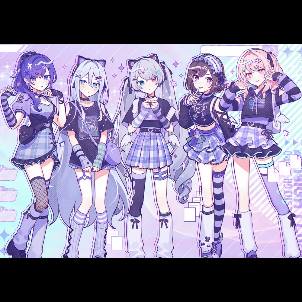 Аниме проект Sekai Yoizaki Kanade Akiyama Mizuki ноутбук гитара милые мультяшные наклейки