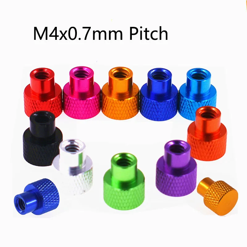 

10Pcs M4x0.7mm Pitch Colourful Aluminium Alloy Hand Tighten Knurled Thumb Nut for FPV RC Car Parts Hardware Anodized 10 Colors