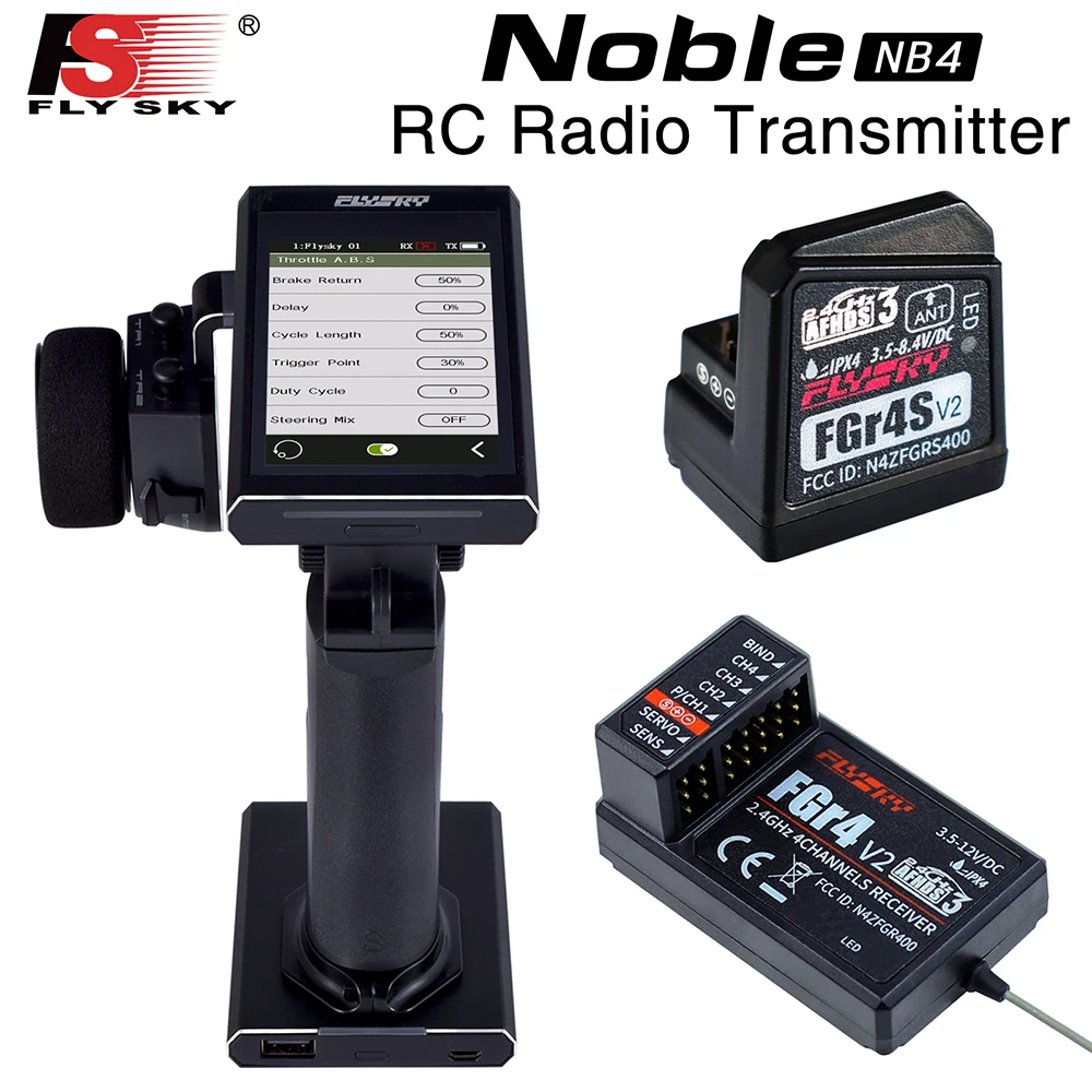 

Радиопередатчик и приемник Flysky Noble NB4 RC FGR4 FGR4S с протоколом AFHDS 3 для радиоуправляемых моделей автомобилей и лодок 2,4 ГГц 4CH