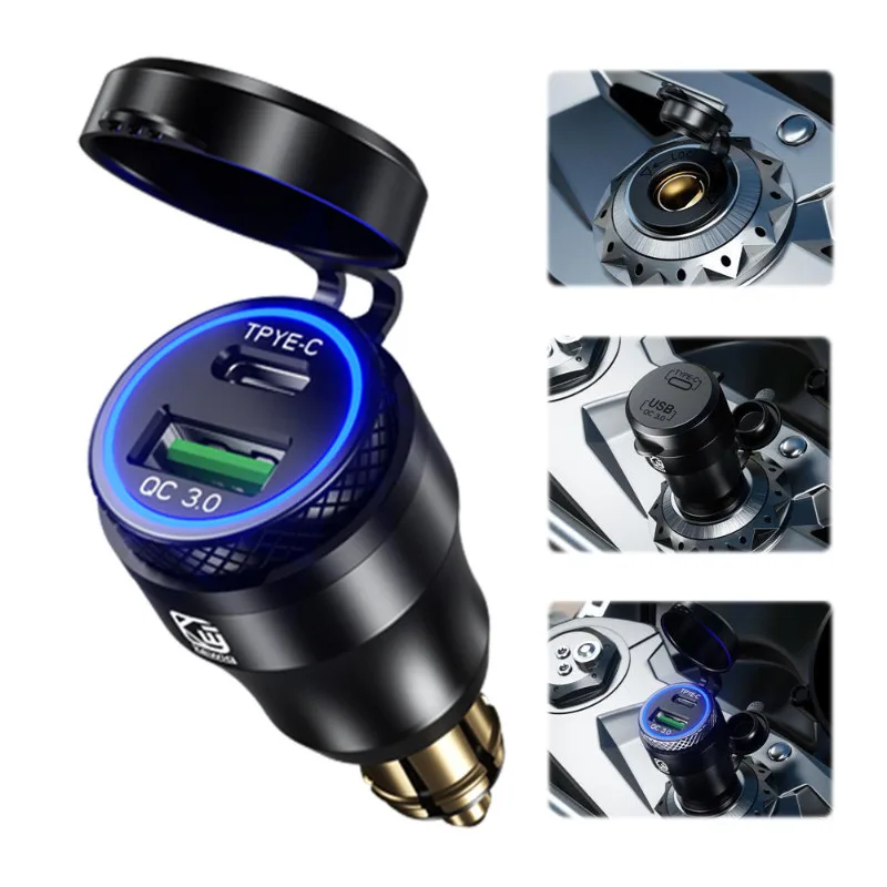 Алюминиевое Автомобильное зарядное USB-устройство 30 Вт PD Type-C и QC 3 0 адаптер для