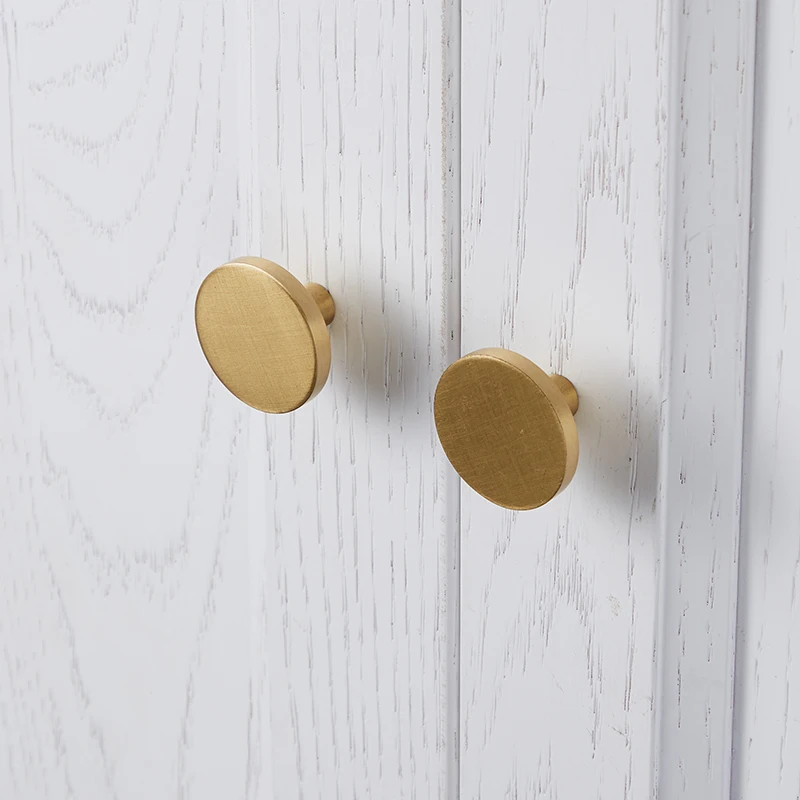 

Goo-Ki Round Brass Dresser Knobs Drawer Pulls Handles Cabinet Door Knob Handle Simple Gold Kitchen Hardware Pull