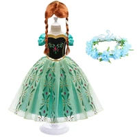 childrens princess dress anna party dress 3 10 years old little girls frozen cosplay costume girls pettiskirt kids costume