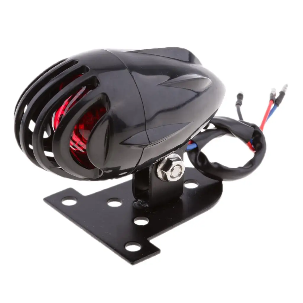 Металлический светодиодный задний фонарь с решеткой для мотоцикла Bobber Chopper DC 12 В