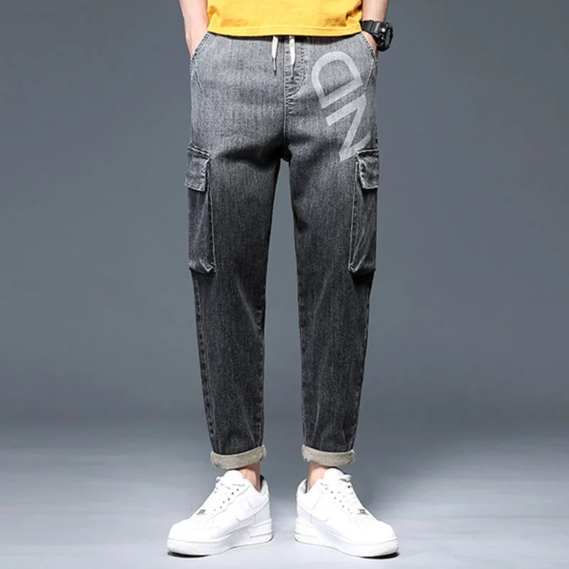 22 Fashion Jeans for Men Street Fashion Gradient Alphabet Print Jeans Men Youth Men's Casual Pants Baggy Jeans Men Clothing