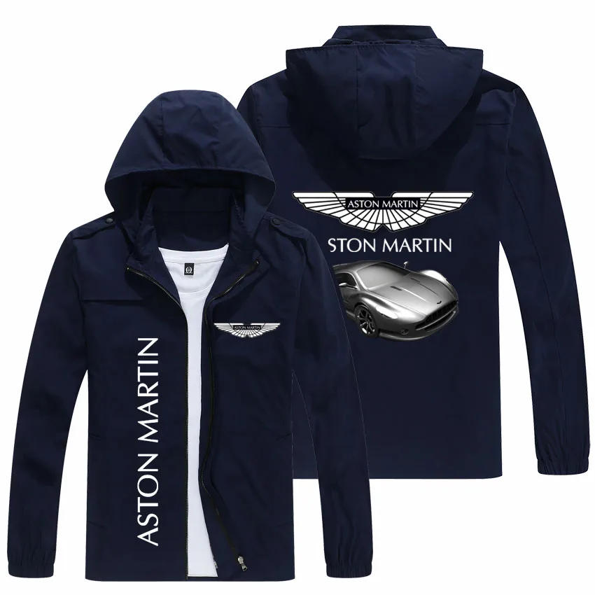 

Мужская демисезонная куртка с капюшоном и логотипом ASTON MARTIN, популярный принт, Повседневная модная Свободная куртка для езды на велосипеде, ...