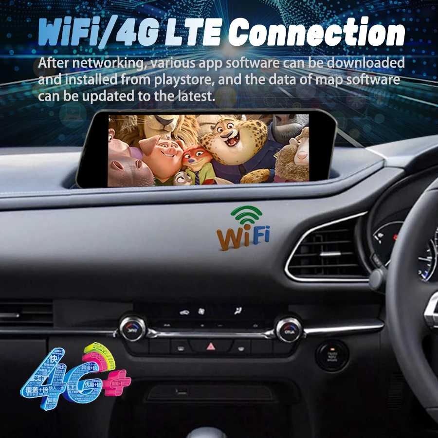 10 25 дюймовый автомобильный радиоприемник для Mazda 3 CX-30 2020 Android 13 Qled экран головное