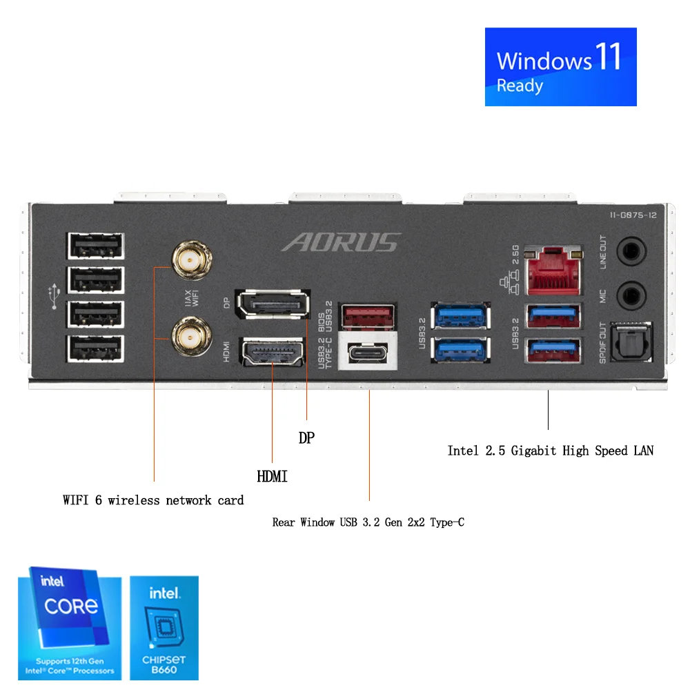 Материнская плата Gigabyte B660M AORUS PRO AX DDR5 материнская LGA 1700 с поддержкой ЦП 12-го