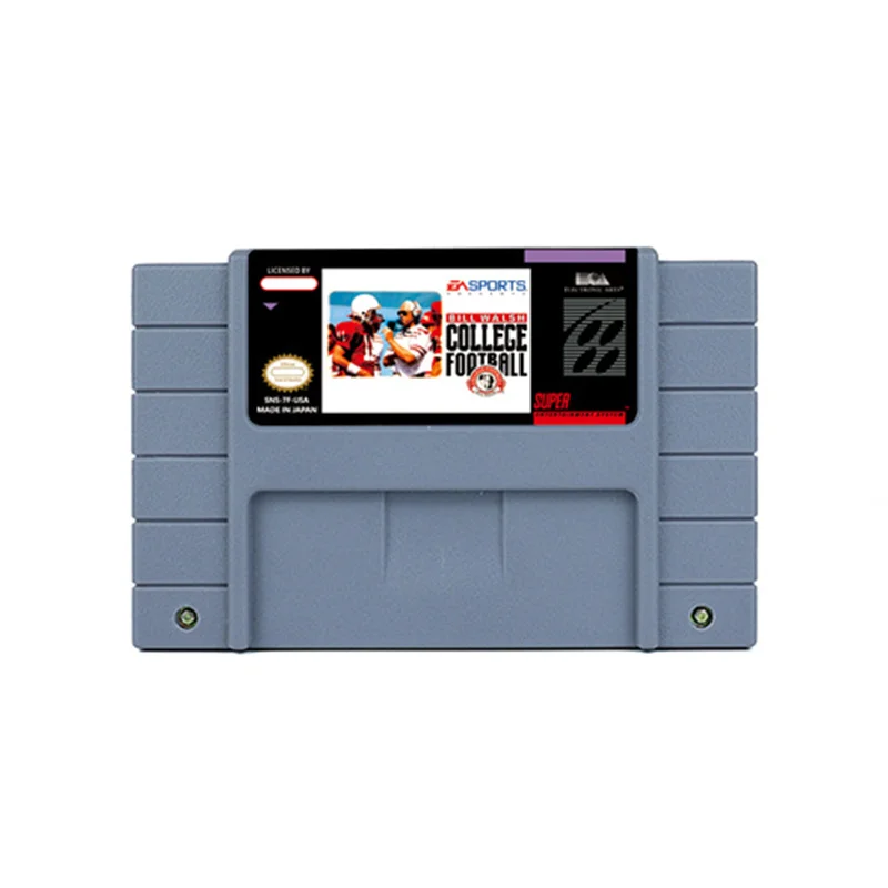 

Bill Walsh College Football Action Game for SNES 16 BitRetro Cart Children Gift