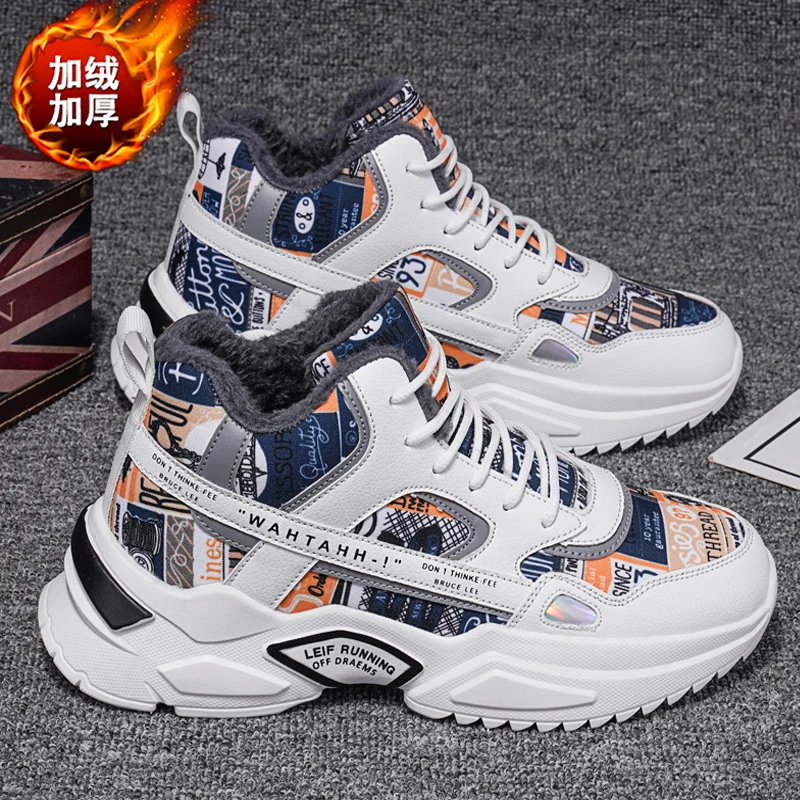 

men boots 2022 New Winter Slippers Warm Men Shoes Waterproof Non-Slip Plush Sneakers Male tenis shoes Boots Men Sneakers Winter