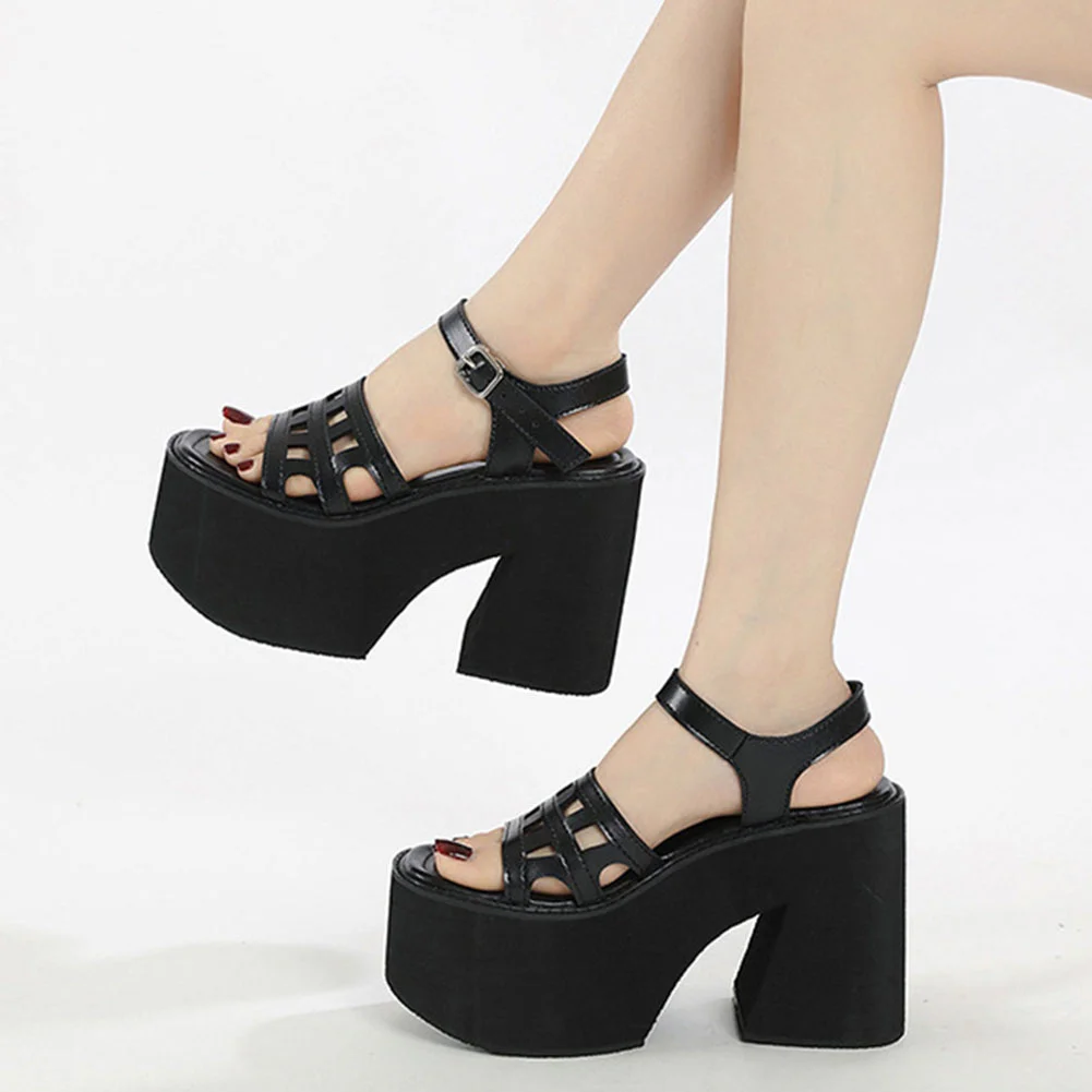 Big Size 43 Brand New Ladies Platform Summer Sandals Fashion Chunky High Heels women's Sandals Party Office Sexy Woman Shoes