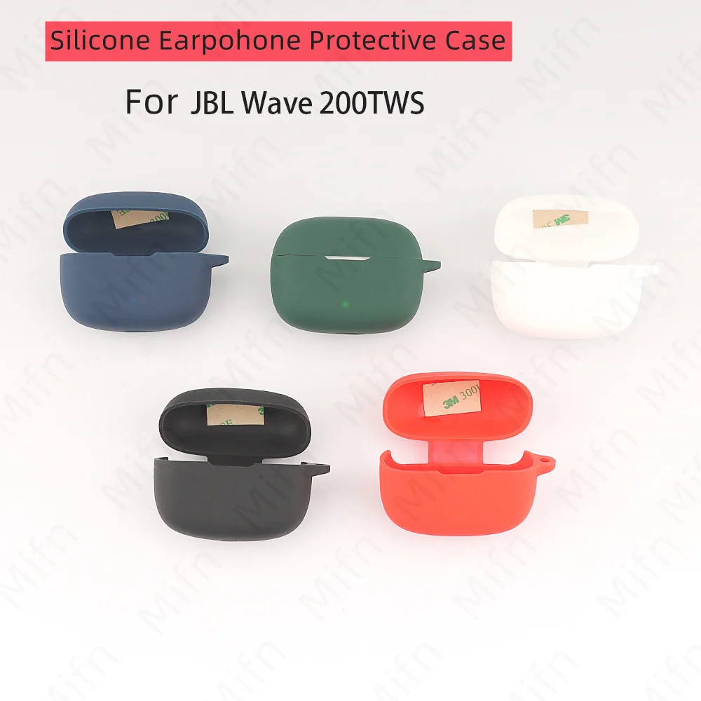 

Silicone Case Cover For JBL Wave 200TWS True Wireless Earbuds For JBL Vibe 200TWS with Keychain Earphones Protective Cover