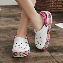 Summer Beach Shoes Women Clogs Casual Woman Rainbow Garden Shoes Non-slip Sandals Slip on Girl Fashion Slides Outdoor