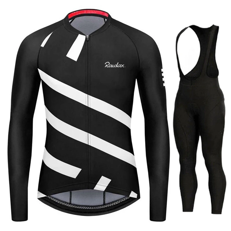 

2023 Cycling Jersey Set Raudax Man's Long Sleeves Bike Jersey Suit 19D Gel Pad Pants Autumn MTB Cycling Clothing Bicycle Uniform