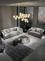 italian minimalist leather sofa luxury house large family postmodern light luxury leather art sofa four seats