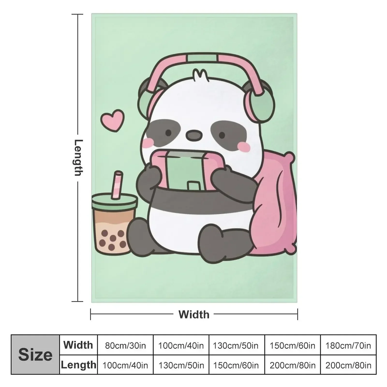 Милая маленькая панда-геймер с наушниками одеяло детские фланелевые покрывала