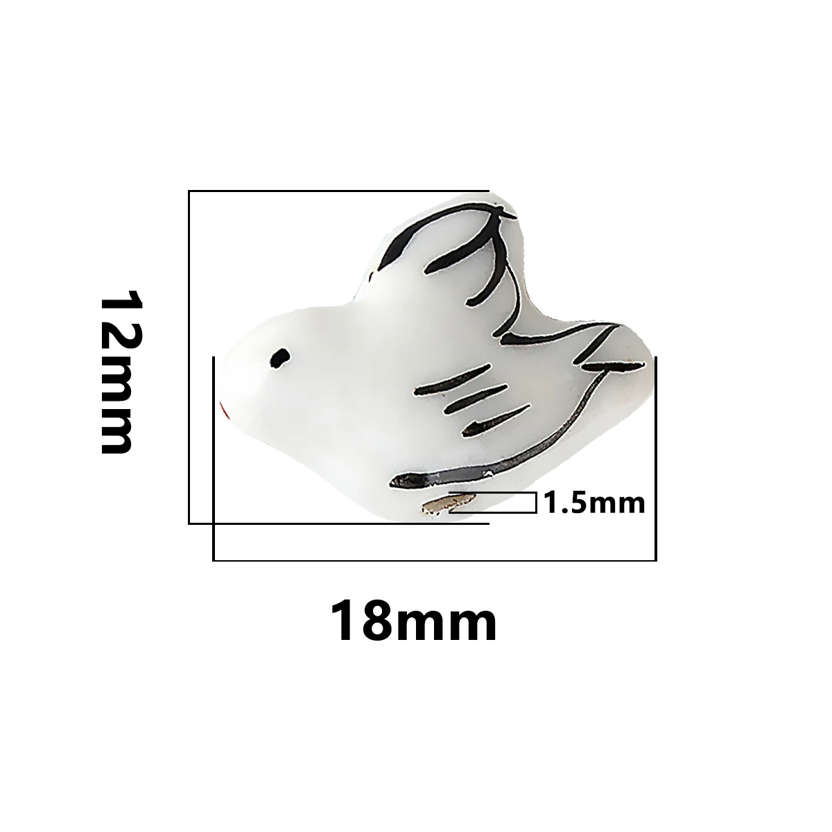 18x12mm Hand Painted Animal Pigeon Ceramic Beads For Jewelry Making DIY Loose Spacer Porcelain Bead Bracelet Earring Necklace