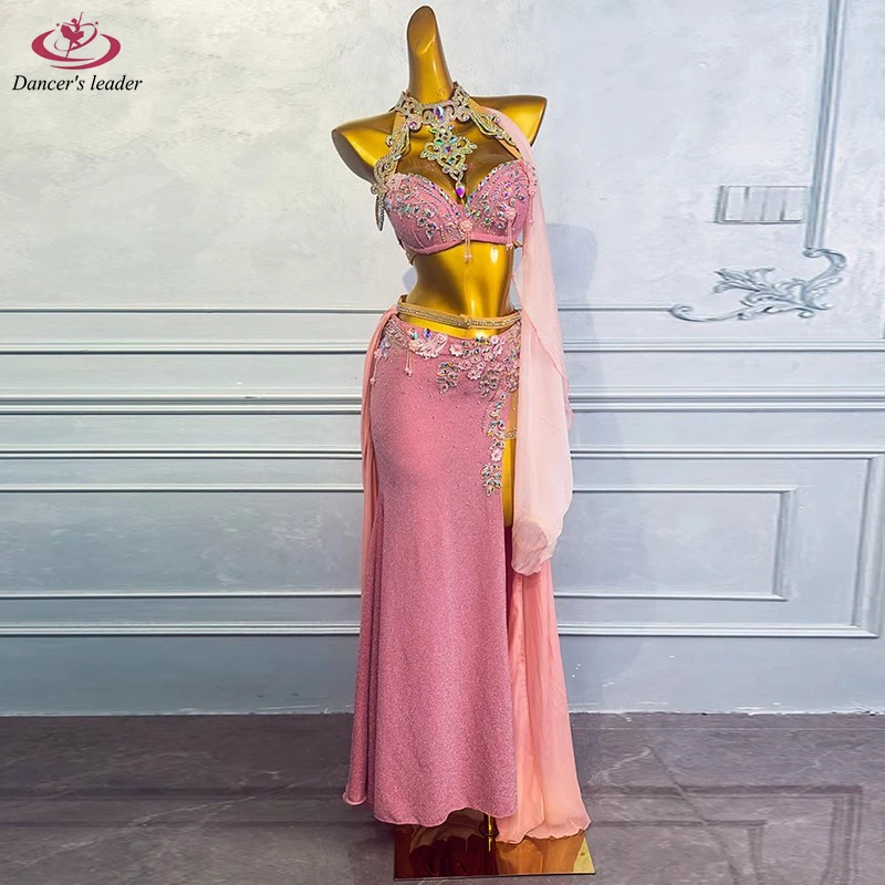 Одежда для танца живота женское высококачественное розовое платье с