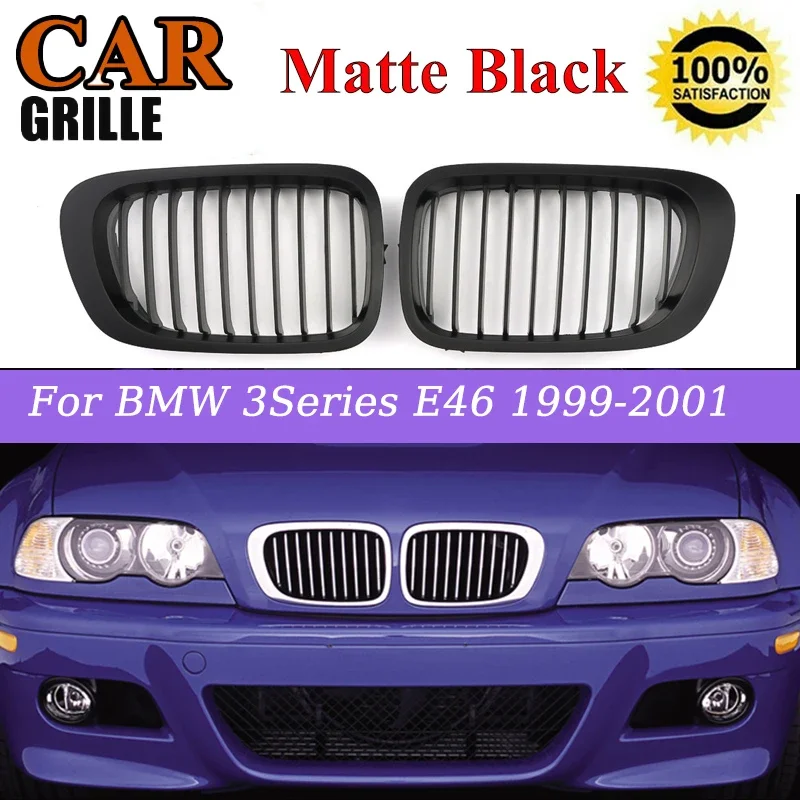 

Матовый черный передний бампер из АБС-пластика MagicKit для BMW 3-Series E46 Coupe 1999-2003, передняя решетка радиатора, автозапчасти