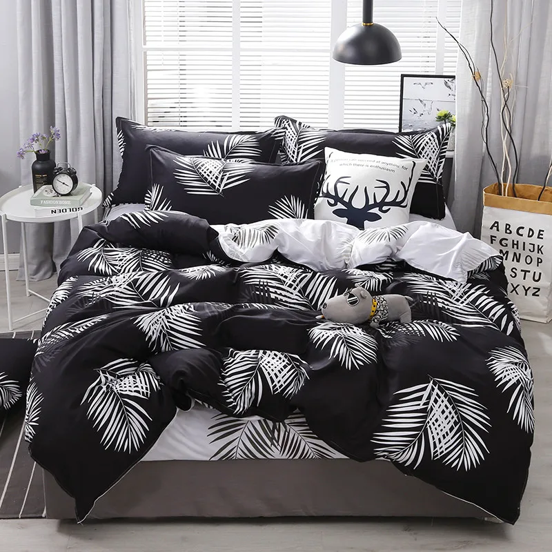 

3pcs Duvet Cover Set with Pillowcases Quilt Cover Double Queen King Size Soft Bedding Set (No Filling)