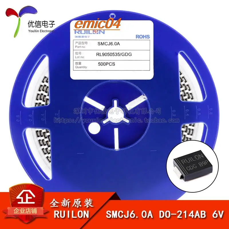 

10 шт., оригинальный товар SMCJ6.0A DO-214AB 6V/ TVS