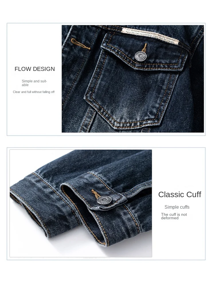 Высококачественная американская Повседневная джинсовая куртка Мужская