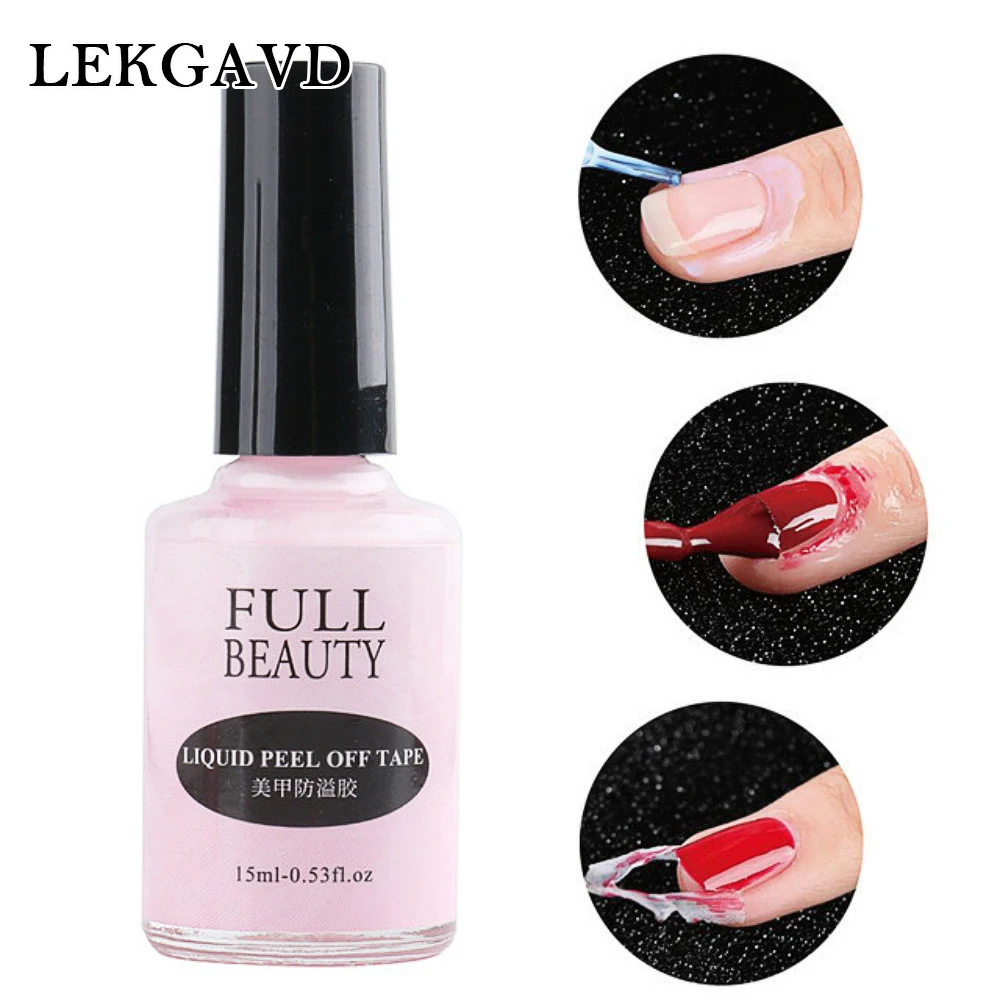 

15ml Nail Polish Liquid Peel Off Tape Protect Glue Varnish Anti-spill Latex Fast Dry Skin Care Nail Art Gel Manicure Tool