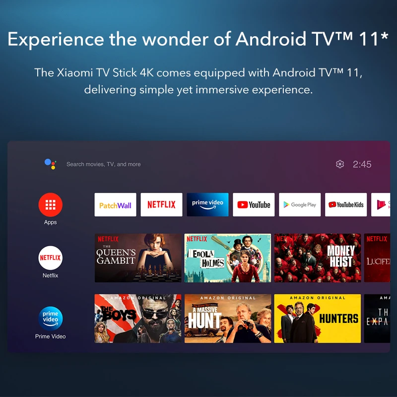 2022 Xiaomi Mi TV Stick 4K Глобальная версия Стриминг в Google Assistant* встроенный Android 11 2 ГБ 8 ГБ Четырехъядерный процессор on.