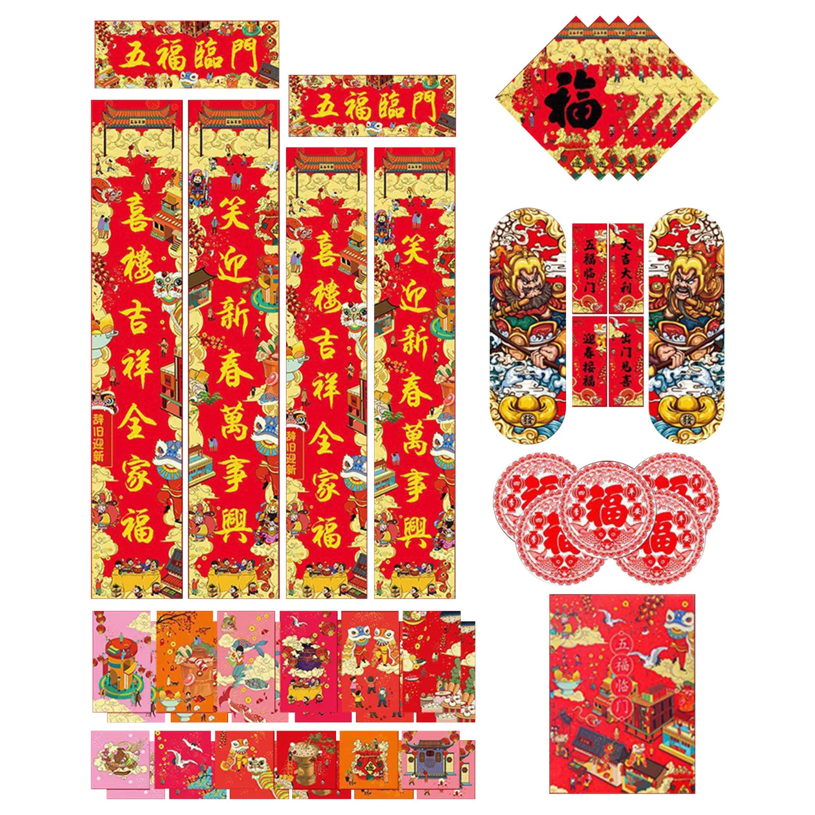 

Новогодний декор на китайском, весеннем, весеннем, красном конверте, год Тигра, китайские новогодние принадлежности для весны 2022
