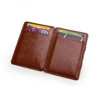 high quality leather wallet small money clip men fashion card bag thin cash holder wallet slim man purse business id card holder