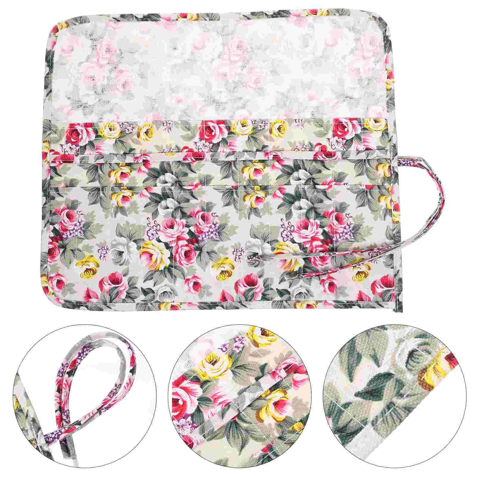 

22 Slots Printing Brush Holder Durable Canvas Holder Rollup for Artist Watercolor Oil Brush Tools Pens Pencils