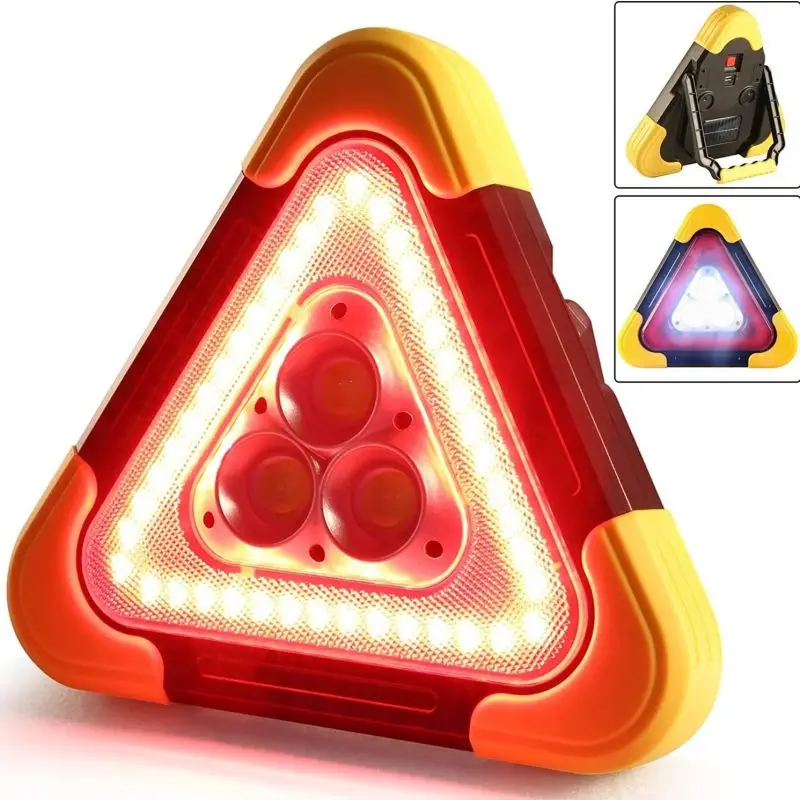 

2-IN-1 Solar Emergency Triangular Roadside Warning Light Super Bright LED Work Lights for Car Repairing Camping Hiking Hunting