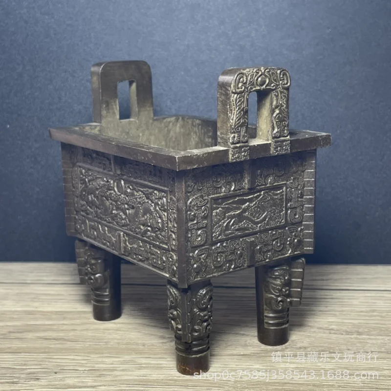 Антикварная оптовая продажа антикварная печь Sifang Baoding Dingsheng Qianqiu Jiulongding одно слово