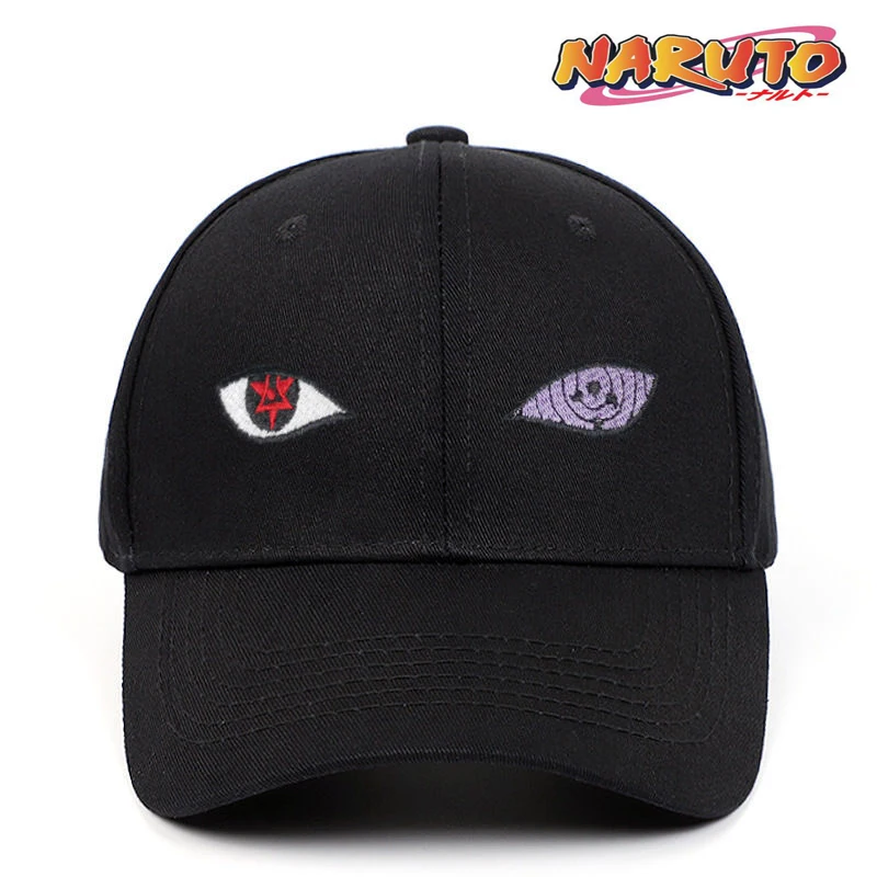 Anime Ninja Blood Wheel Eye Embroidered Baseball Cap Outdoor Sports Hat Cotton Visor Hat Embroidery shade Spring Autumn Cap