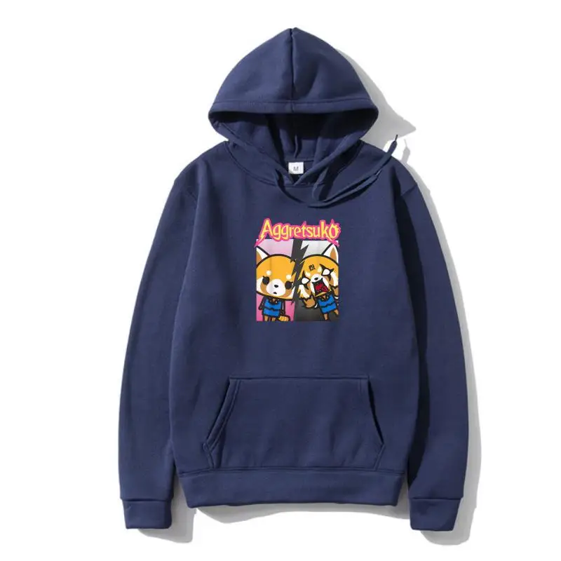 

Толстовка Aggretsuko мужская с разрезом, персональная верхняя одежда, Свитшот из хлопка, с новым годом